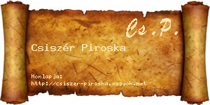 Csiszér Piroska névjegykártya