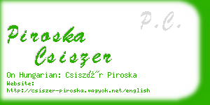 piroska csiszer business card